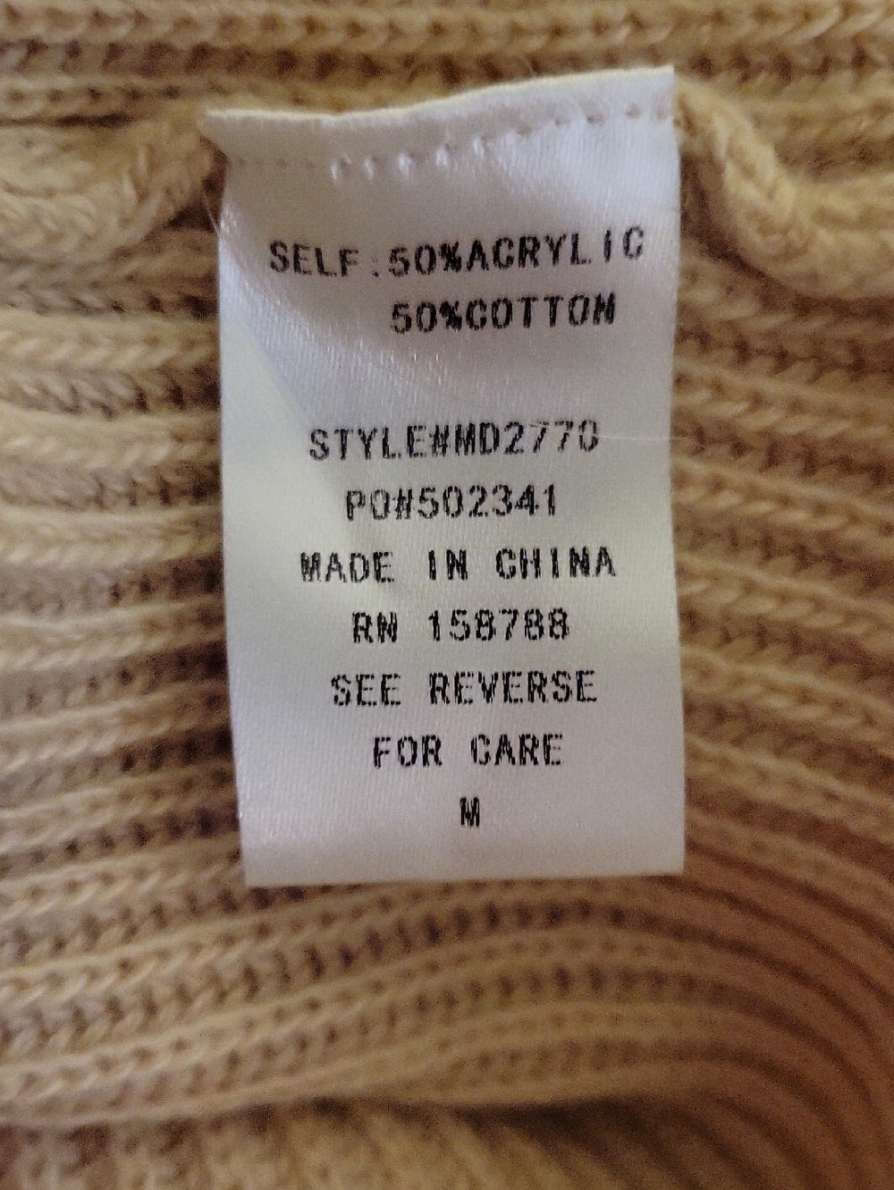 Mable Rib-Knit Front-Tie Maxi Sweater Dress Sz. M Beige - Picture 8 of 8